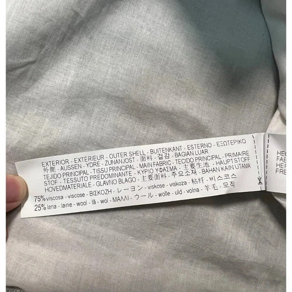 Zara Embroidered Wool Swing Jacket Size Small Zip Front Bell Sleeve Collarless - Picture 5 of 7